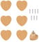 HIQE-FL Pomo de Muebles,6 Piezas Tiradores Cocina en Forma de Corazón en Madera,Pomos para Cajones con Tornillos,Tiradores para Cajones Madera