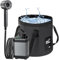 Douche Camping Portable, Pompe de Douche électrique Rechargeable, Seau Pliable 20L, Imperméable, avec Afficheur Intelligent et Pomme de Douche 5 Modes, pour Extérieure, Camping, Randonnée
