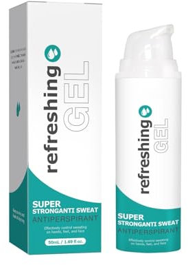 Antitranspirant Gel Gegen Starkes Schwitzen 50g, 5pcs Anti Schweiß Deo Gegen Schwitzige im Gesicht Hände und Schweiß Füße und am Kopf, Anti Transpirant Deodorant für Männer Frauen mit Langzeitschutz