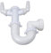 Kitchen Sink Drain Pipe U-Bend Trap 40mm Diameter Plastic Drainage System With Double Outlet Connection Rotatable Design For Under Sink Installation Bathroom Plumbing