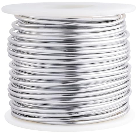 Silver Soft Aluminum Wire, 131Feet, 2.0mm for Floral Bonsai Tress Dolls | Flexible Craft Wires Bendable Sculpting Wire Round metal Armature Wire for Jewelry Making Beading, Floral, Wreath Making