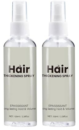 Hair Thickening Spray, Full Dry Volume & Texture Spray for Instantly Thicker and Fuller-Looking Hairs, Frizz Ease, Moisturizing Scalp, Long-Lasting Fullness for Work, Social Events (100ml, 2)