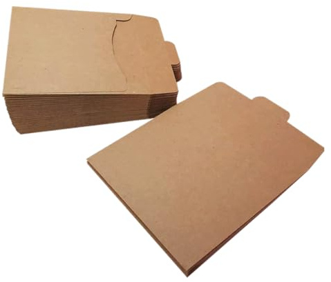Kraftpapier Papiertüten Braune für Cds und Dokumente | Khaki, Dekorierbar, Karten, Papier und Geschenke, 50 Stück Pack, Vielseitig Einsetzbar