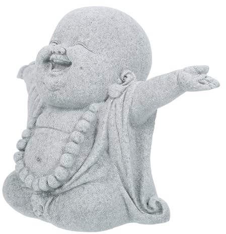 FUTUREORYY Kleine Buddha Statue aus Naturstein für Aquarium Dekoration Stabile Tischdeko mit Kreativem Design Langlebige Fischbecken Figur Vielseitig für Zuhause Büro und Outdoor Geeignet