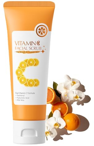 Vitamin C Peeling Gesichtspeeling, Gesichtspeeling & Scrubber Peeling, tägliches Peeling, Gesichtsreiniger, Peeling für Gesicht und Körper, feuchtigkeitsspendend, Anti-Aging, reinigt Mitesser