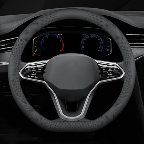 R-timer Auto Lenkradbezug Lenkradschutz für VW Passat B9 2023-2024, Lenkradbezug Leder, Lenkradhülle für Sommer & Winter Auto-Lenkradabdeckung,A-D Shape
