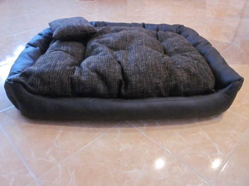 Hundesofa Hundebett Hundekorb Kunstleder Wolle Groß 100 cm x 80 cm x 25 cm