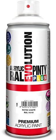 Pintura spray Acrílica Satinada PINTYPLUS EVOLUTION 520cc Satin white Ral 9010