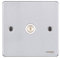 Schneider Electric Ultimate Low Profile - Single TV/FM Aerial Socket, GU7510WBC, Brushed Chrome with White Insert