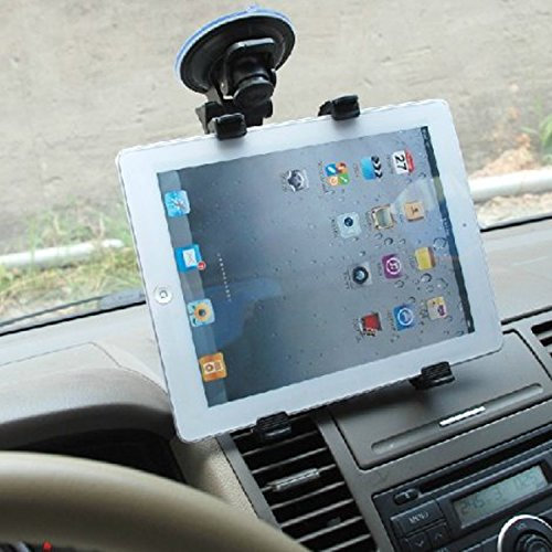 Supporto Auto per Tablet 7-10 pollici, UCMDA Universale Parabrezza Regolabile 360 Gradi di Rotazione con Ventosa per iPad air 2/mini, Samsung Galaxy Tab 3/4/pro, Nexus 7, Acer Iconia 10,Lenovo - Nero