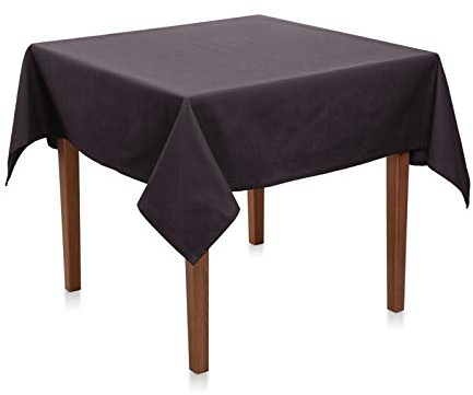 Tischdecke Uni Polyester - Einfarbig, Pflegeleicht, Bügelfrei, Tischtuch, Tischwäsche, Privat, Restaurant, Hotel, Handgefertigt, Made in Europa (Anthrazit, 80x80 cm)