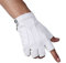 JISEN Herren-Handschuhe, PU-Leder, Punk, Halbfinger, Schnappverschluss, weiß, Einheitsgröße