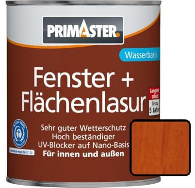 Primaster Fenster-und Flächenlasur 375ml Mahagoni Holzlasur Wetterschutz