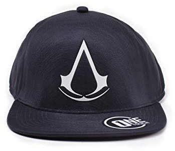 Assassins Creed Crest Flatbill Cap Baseball, Schwarz (Black Black), Einheitsgröße, Schwarz (Schwarz Schwarz), Einheitsgröße