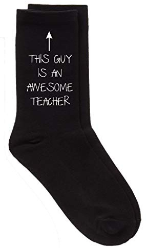 This Guy Is An Awesome Teacher Mens Black Socks Present Gift