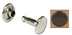 Tandy Leather Small Double Cap Stahlnieten, Gun Metal Matte, 1371-1317 - 100 Stück