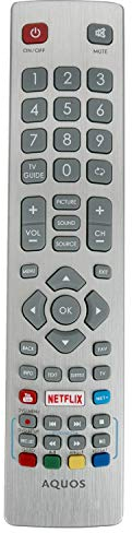 VINABTY SHWRMC0115 Infrarot Fernbedienung ersetzt für Sharp LCD LED 3D HD Smart TV mit Netflix YouTube UHD 4K Freeview LC-32HG5141K Lc-49ui7352k Lc-43ui7352k LC-40UG7252E Lc-49ui7252k Lc-40ui7352k