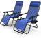 vounot Lot de 2 Chaise Longue inclinable avec Support de Gobelet Amovible Chaise de Jardin Pliable en Textilène Chaise Longue avec Rembourrage de Tête Amovible Charge Max 120KG Fauteuil Relax Bleu