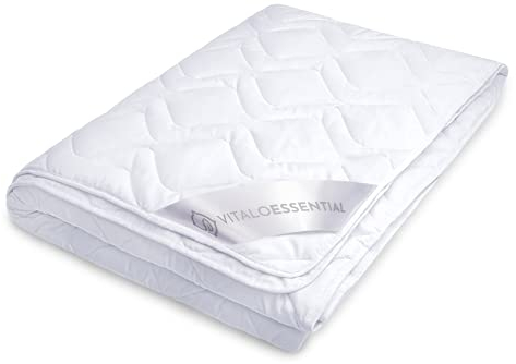 VitaloBett® Bettdecke 155x220 cm Sommerdecke mit Seide und Baumwolle gefüllt waschbar Made in Germany