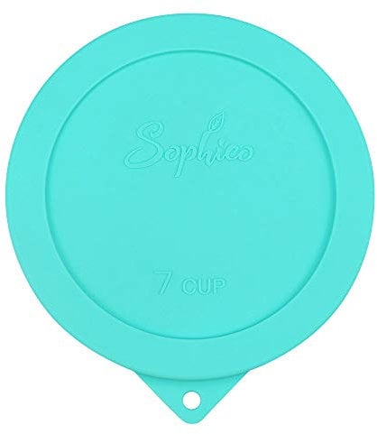 Sophico Round Silicone Storage Cover Lids Replacement for Anchor Hocking and Pyrex 7402-PC 6/7 Cup Glass Bowls (Container not Included) (Mint - 1 pack)