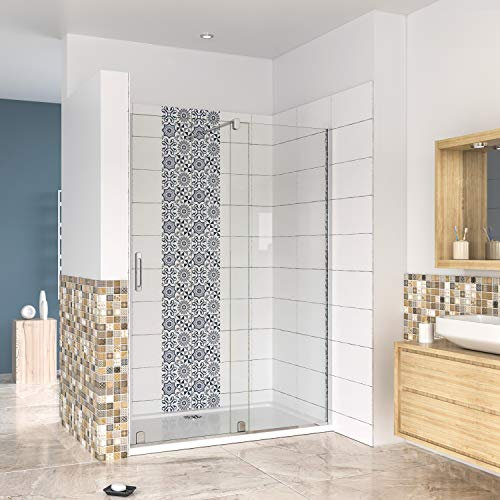 AICA porte de douche coulissante 140x190cm en 8mm verre anticalcaire installation en niche