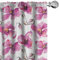 ABAKUHAUS Aquarell Vorhänge, Gardinen, Orchideen Feng Shui, Fensterbehandlungen für Wohnzimmer Schlafzimmer Dekor, 2 Stück 75 cm b x 175 cm h, Blasses Orange Fuchsia
