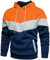 PADOLA Felpa Uomo Felpe con Cappuccio Manica Lunga Semplice Pullover Hoodie(XL, Orange)