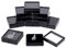 BENECREAT 10PCS Black Gemstone Display Box 6x6x2 cm Quadratischer Acryl Schmuckschatulle Behälter Mit Durchsichtigen Deckeln Und Schwamm Innen Für Edelsteine, Münzen, Schmuckverpackung