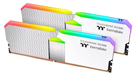 Thermaltake TOUGHRAM XG RGB White DDR4 4400MHz 16GB (8GB x 2) 16.8 Million Color RGB Alexa/Razer Chroma/5V Motherboard Syncable RGB Memory RG06D408GX2-4400C19B