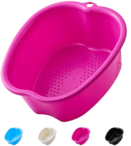 Vasca da bagno grande in plastica spessa pediluvio, pediluvio spa, acqua spa e massaggio ai piedi - vasca per ammollo piedi, unghie e caviglie, pedicure, pedicure, vasca da bagno portatile (viola)