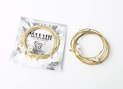 zalati Cuerdas de guitarra de repuesto para guitarra acústica de madera, 6 unidades, color latón