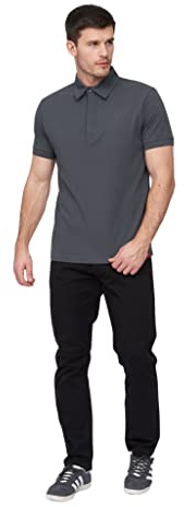 Duck and Cover Mens Slim Fit Chino Cotton Summer Casual Trousers(32W/32L,Black)