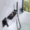 Waterfall Mixer Tap Shower Mixer Taps Wall Mounted Black Bath Taps with Shower Attachment Single Lever Mixer Shower Taps for Bath