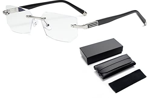 OVNMFH 2023 New Sapphire High Hardness Anti-Blue Progressive Far and Near Dual-Use Lesebrille (Silber,+2.00)