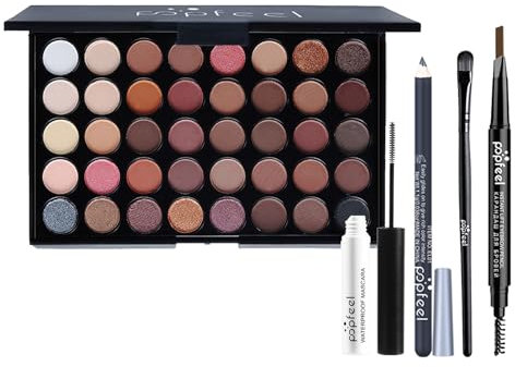Joyeee Set Trucchi per Occhi, Viene con 40 Colori Palette di Ombretti Mascara Matita per Gli Occhi Eyeliner Pennello per Ombretto, Sorpresa Regalo Tavolozza di Trucchi per l'uso quotidiano e viaggio