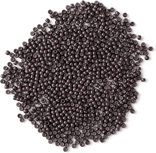 Vlasy Silicone Lined Nano Beads, 3mm Nano Rings, 400 Pcs Brown | Hair Beads for Nano Beads Hair Extensions, Micro Nano Beads for Nano Rings Hair Extensions, Hair Tinsel Beads