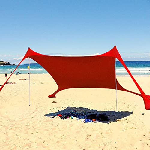 Plage - Parasol Plage - Protection UV - Toit Solaire - pour la Plage - Camping - Plage Portable - Plage - Protection Solaire - avec ancrages Sable - Barres en Aluminium