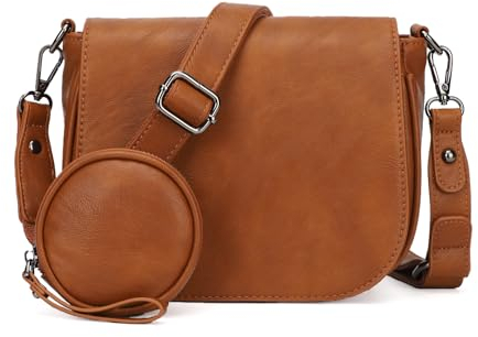 KL928 umhängetasche damen handtasche tasche schultertasche kleine Tasche damenhandtasche für Arbeit Einkaufen Reisen (Yellowish Brown)