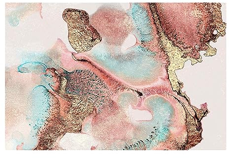 Bilderwelten Fototapete Aquarell Gold Rosé 190x288 cm Vlies-Tapete XXL Smart Wandtapete Wanddekoration Wohnzimmer Schlafzimmer