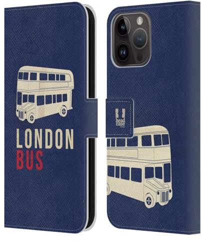Head Case Designs London Bus Das Beste Von London Leder Brieftaschen Handyhülle Hülle Huelle kompatibel mit Apple iPhone 15 Pro Max