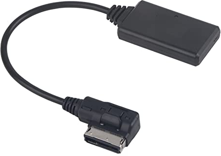 Cerlingwee 5-12V Bluetooth 5.0 AUX Adapter, Auto Bluetooth Adapter AUX Receiver, Musikschnittstellenadapter für AMI Multimedia, Schwarz, 1 Stück