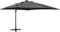 KRHINO Marktschirm Strandschirm mit LEDs, Ampelschirm mit Mast und LED Anthrazit 300 cm Ampelschirm UV-Schutz mit An-/Ausschalter Wasserabweisend Kurbelschirm Terrassenschirm