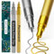 Artistro Permanent Marker Gold und Silber - 2 Stück Acrylstifte - Wasserfest Filzstift mit 0,7 mm Spitze, Schnell Trocknender Glanzlackmarker für Textil, Keramik, Glas, Holz, Metall, Karton