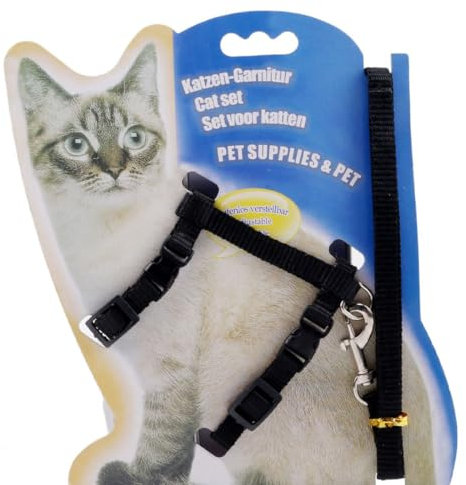 NHQZ Verstellbare Nylon Geschirre Katzenleine, Katzengeschirr Kitten, Cat Leash, Geschirre Katzenleine Kätzchenhalsband， Weiche Katzengeschirr mit Leine für Kätzchen Welpe Kaninchen Hase, 1 Stück