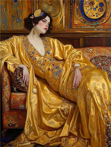 5D Diamond Painting Königin Klimt Diamant Painting Bilder, Voll Set Diamond Painting Erwachsene DIY Diamant Malerei Bilder Kits Nach Zahlen für Kinder Mädchen Geschenke, Haus Wand Dekor 60x90cm k-175