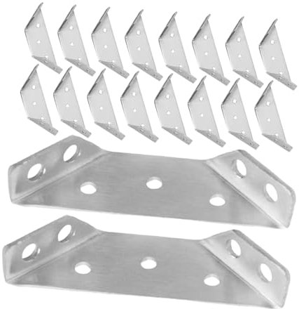 Yardenfun 15 Sätze Winkelcode-Halterung Schrankhalterungen Küchenhalterungen Edelstahlhalterung eckschienen winkelhalterung Eckwinkel spitze Winkelträger Rostfreier Stahl Silver