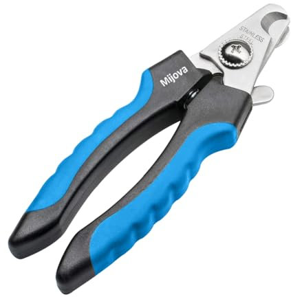 Mijova Coupe Ongle Chien, Coupe-Ongles Professionnel pour Chiens/Chats, Coupe-Ongles pour Animaux de Compagnie avec Garde de sécurité pour éviter de trop Couper Les Ongles, Lime à Ongles Gratuite