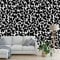 BURUNG Papier peint léopard simple, motif géométrique simple noir et blanc, décoration murale pour salon, chambre, bureau Non adhésif 200x140cm