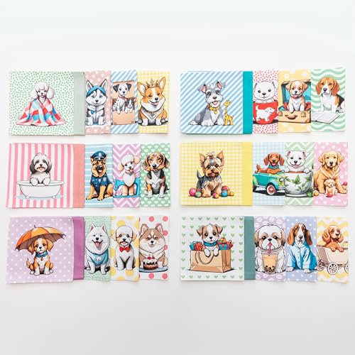 Lalikul stoffe Hund. Baumwolle Patchwork stoffepaket zum nähen. 42 verschiedene Motive. Ideal für Steppdecken, Decken und Spionage-Spiele für Kinder. Kleine Quadrate 12,7x12,7 zm.