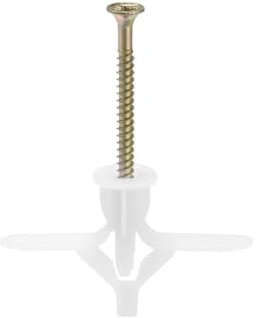 Vis à béton, vis robustes, 15 pièces 10 mm x 50 mm en plastique for cloisons sèches, ancrages muraux creux, tuyau d'expansion blanc for la maison, le jardin, l'application de bricolage